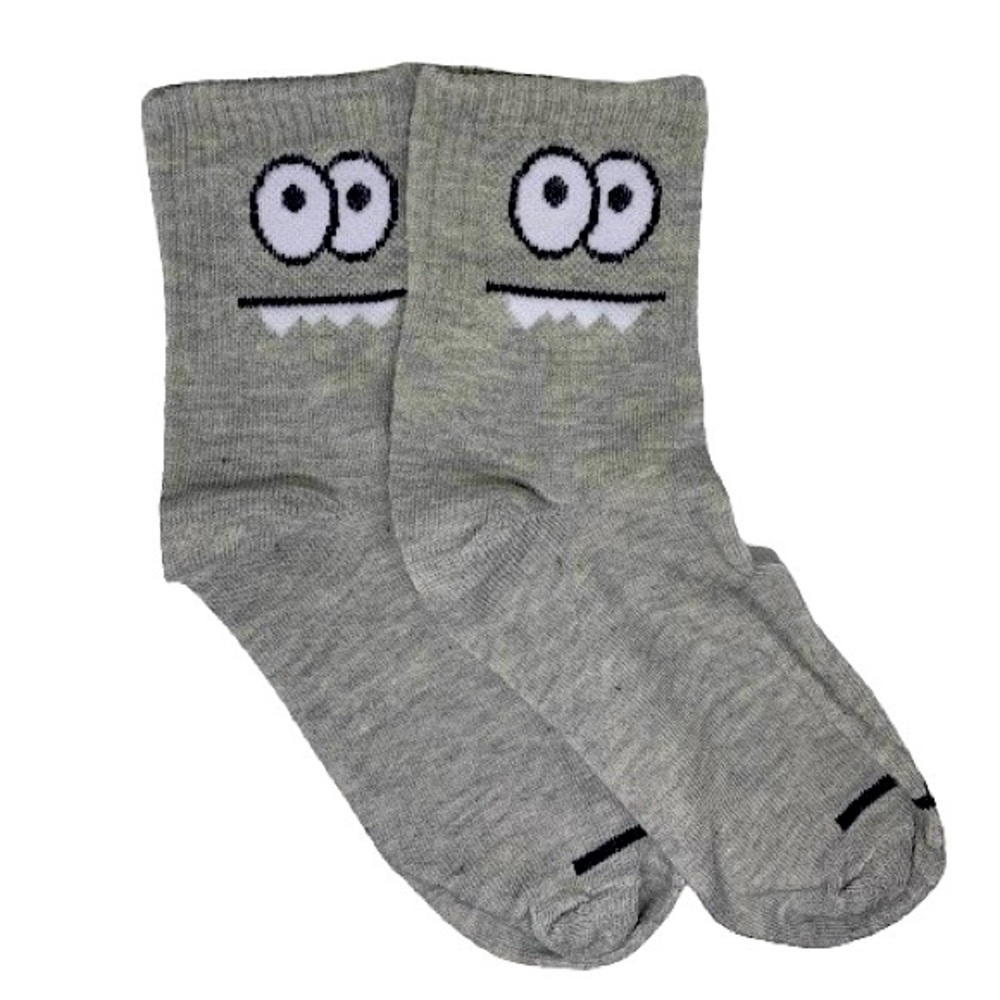 Boutique 👀 Crazy Eyes Grey Tube Socks (1 Pair)